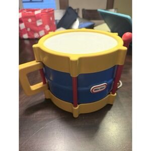 Little Tikes Rhythm Drum Turn Crank Drumstick Music Blue yellow red